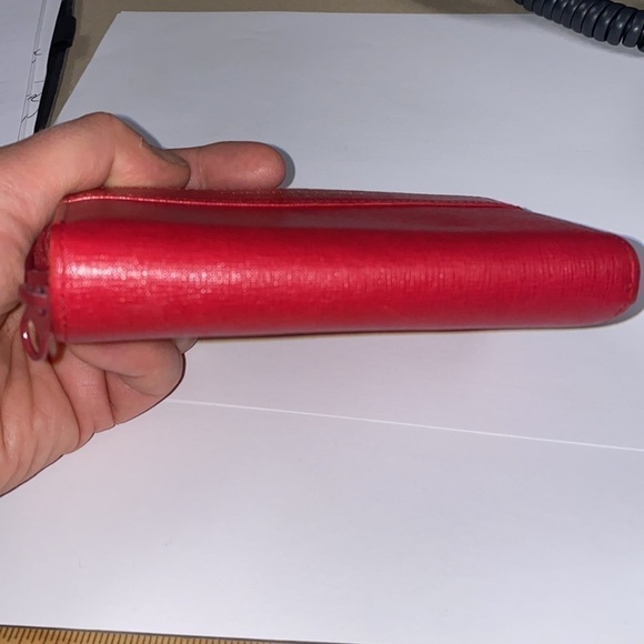 Christian Garets Paris Red Bifold Zip Snap Wallet - Picture 6 of 10